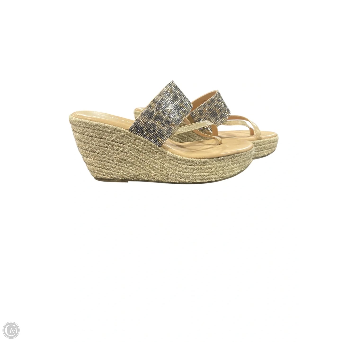 Sandals Heels Wedge By Chelsea And Violet In Animal Print, Size: 9