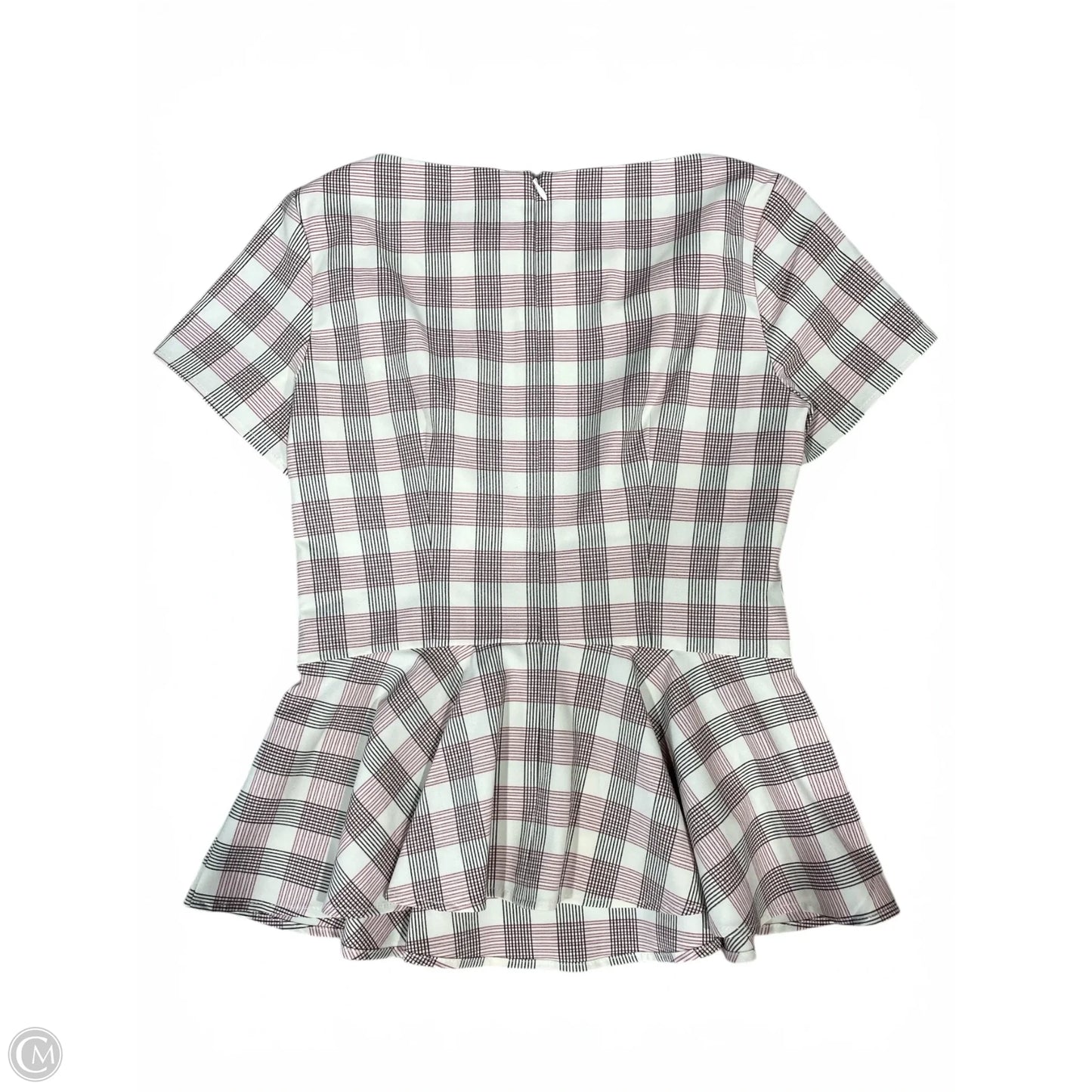 Blouse Short Sleeve By Clothes Mentor In Plaid Pattern, Size: 2