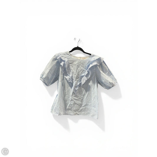 Blouse Short Sleeve By Skies Are Blue In Striped Pattern, Size: M
