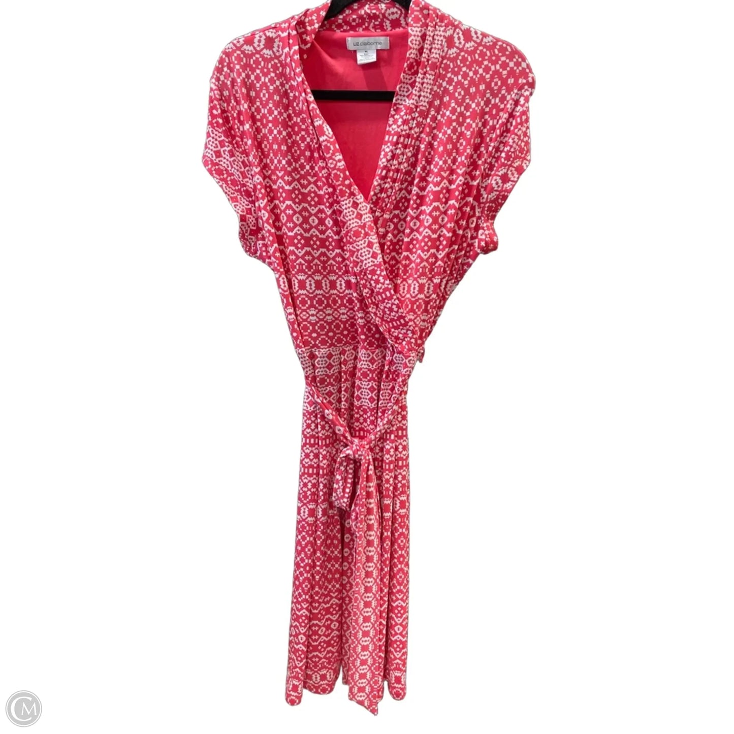Dress Casual Midi By Liz Claiborne In Geometric Pattern, Size: Xl