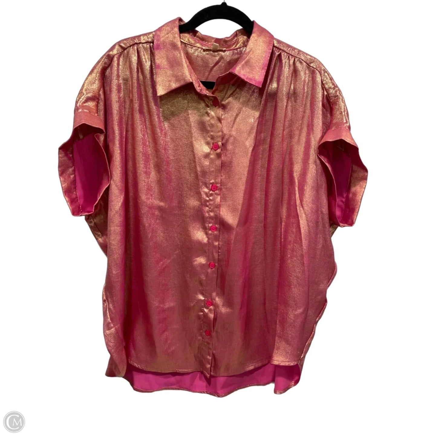 Blouse Short Sleeve By Jodifl In Pink, Size: L