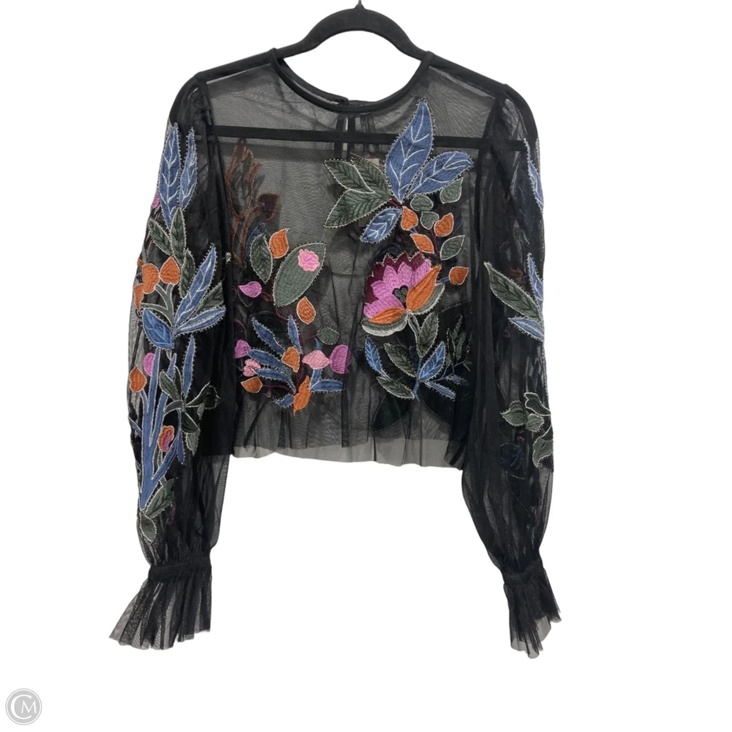Blouse Long Sleeve By Anthropologie In Floral Print, Size: S