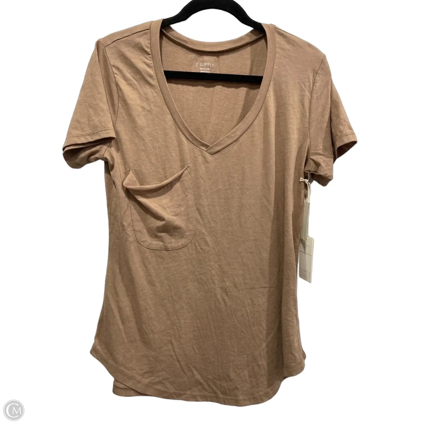 Top Short Sleeve By Z Supply In Brown, Size: M