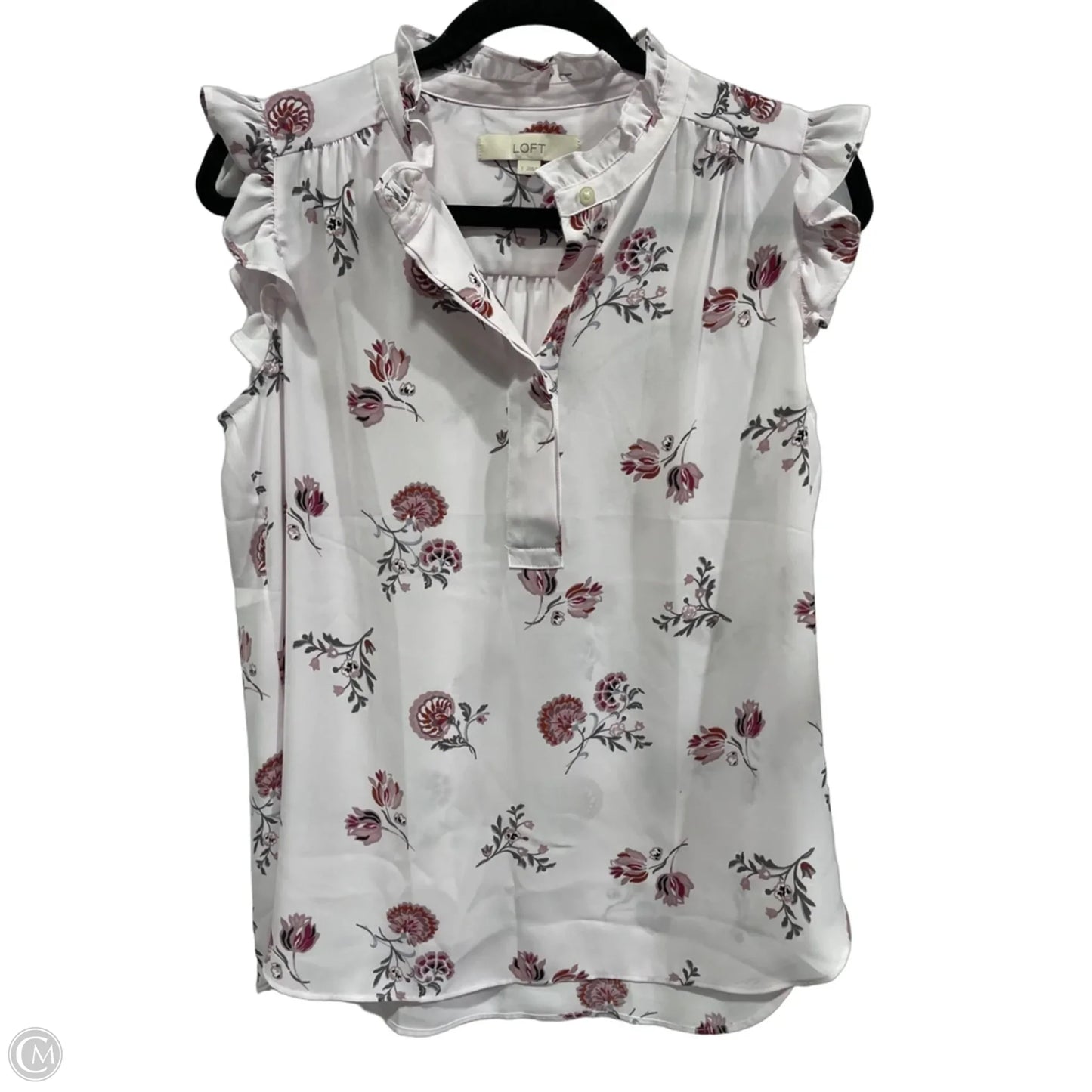 Blouse Sleeveless By Loft In Floral Print, Size: S