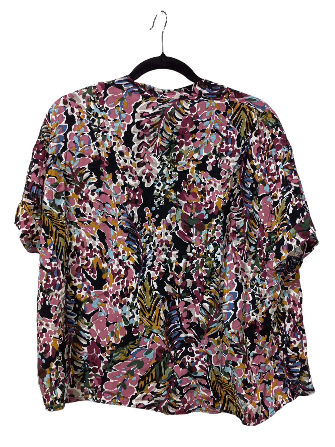 Floral Print Blouse Short Sleeve Jodifl, Size S