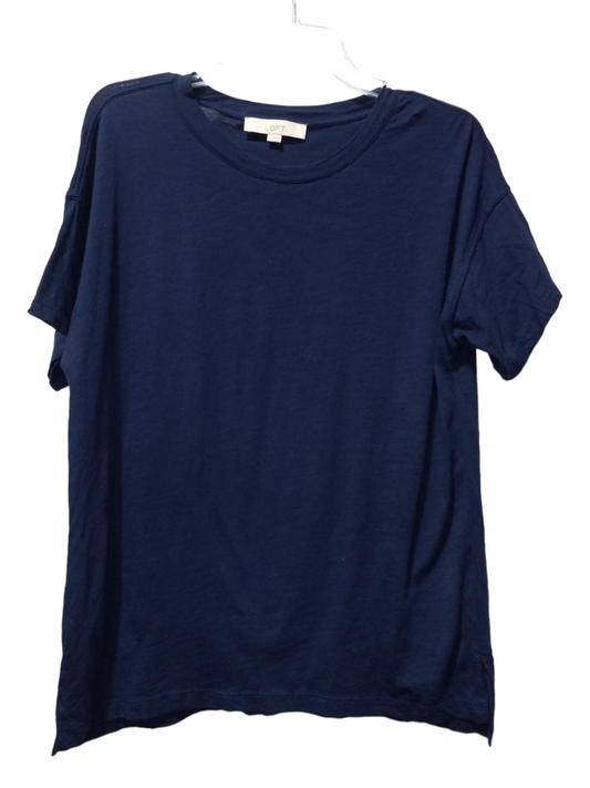 Navy Top Short Sleeve Basic Loft, Size M