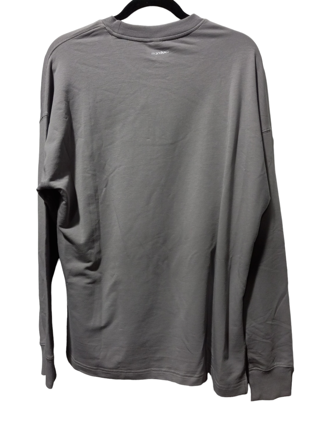 Grey Athletic Top Long Sleeve Crewneck Clothes Mentor, Size L