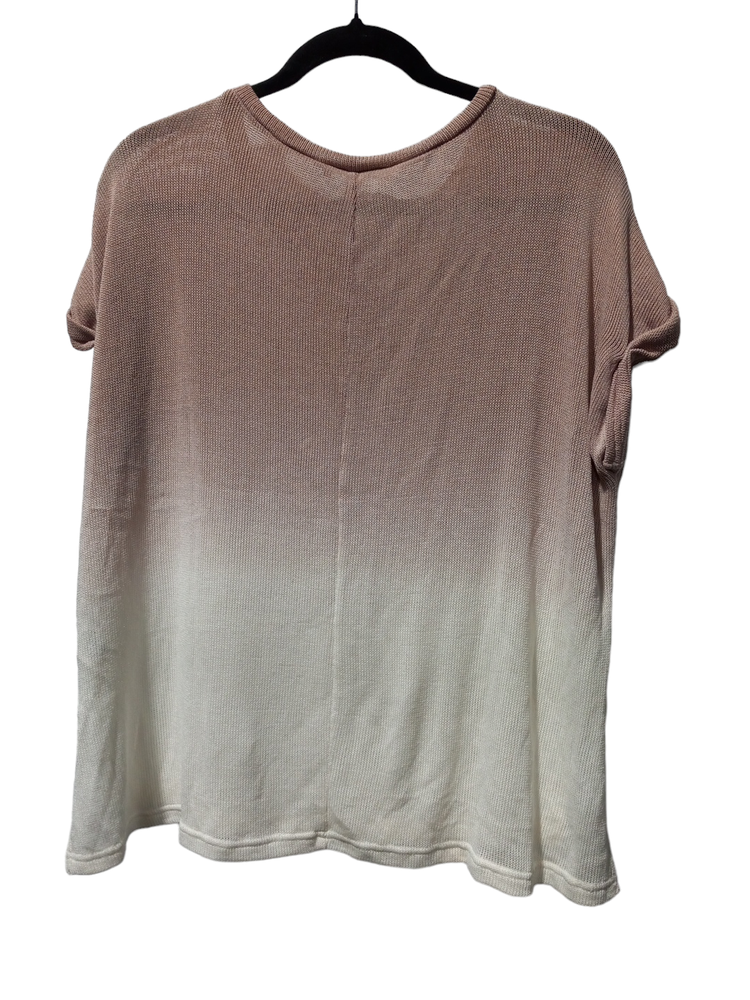 Tan & White Top Short Sleeve She + Sky, Size S