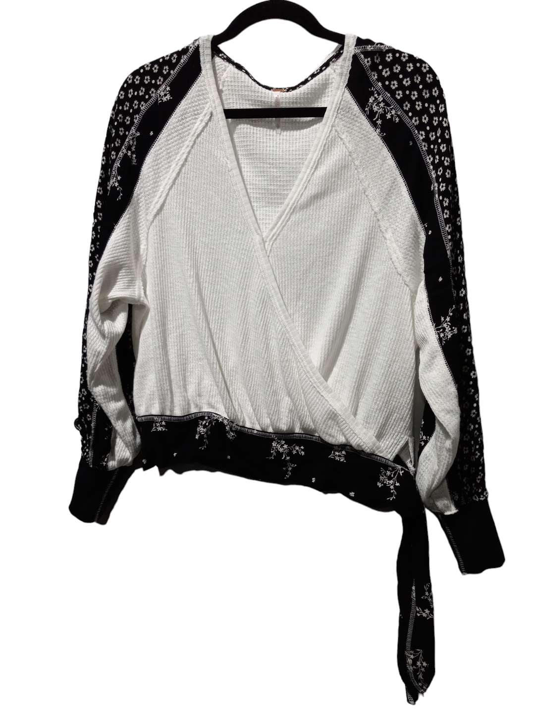 Black & White Top Long Sleeve Free People, Size S