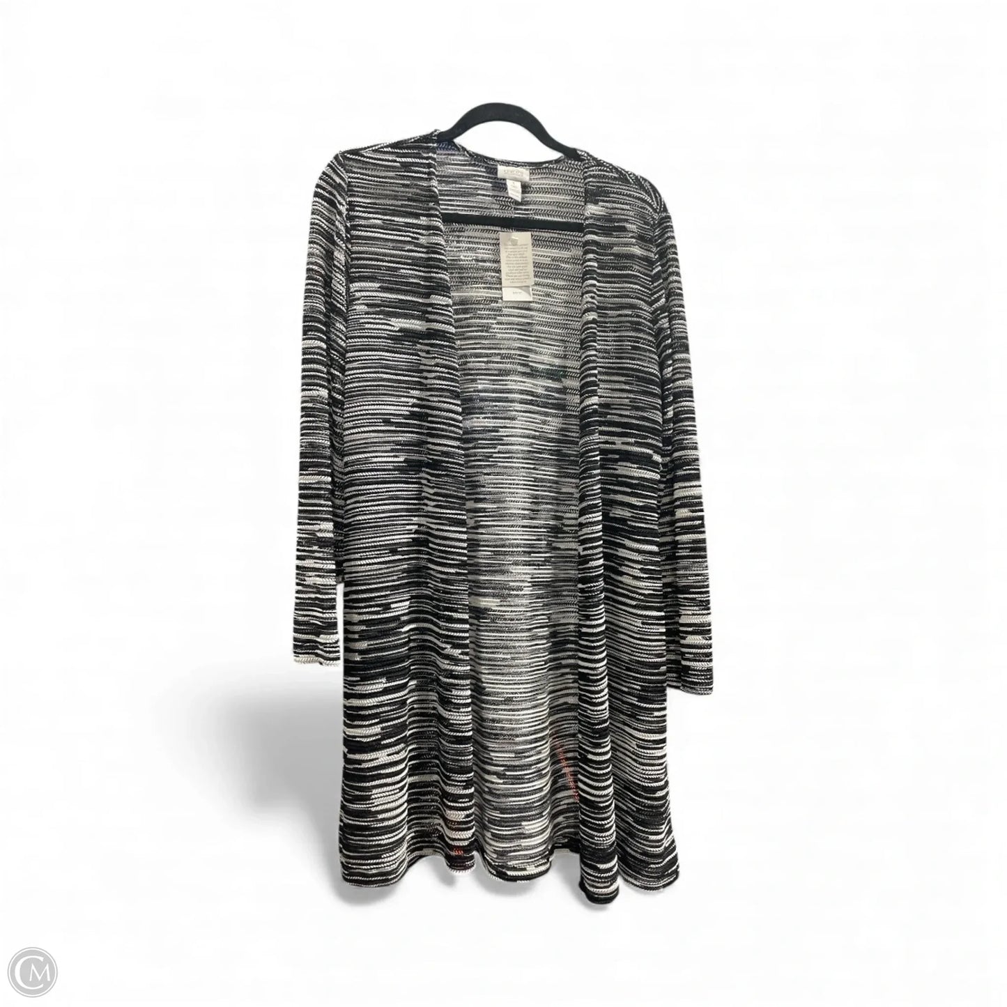 Cardigan By Chicos In Black & White, Size: M