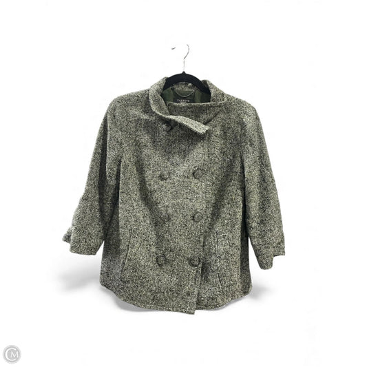Coat Wool By Talbots In Green & Grey, Size: 8p