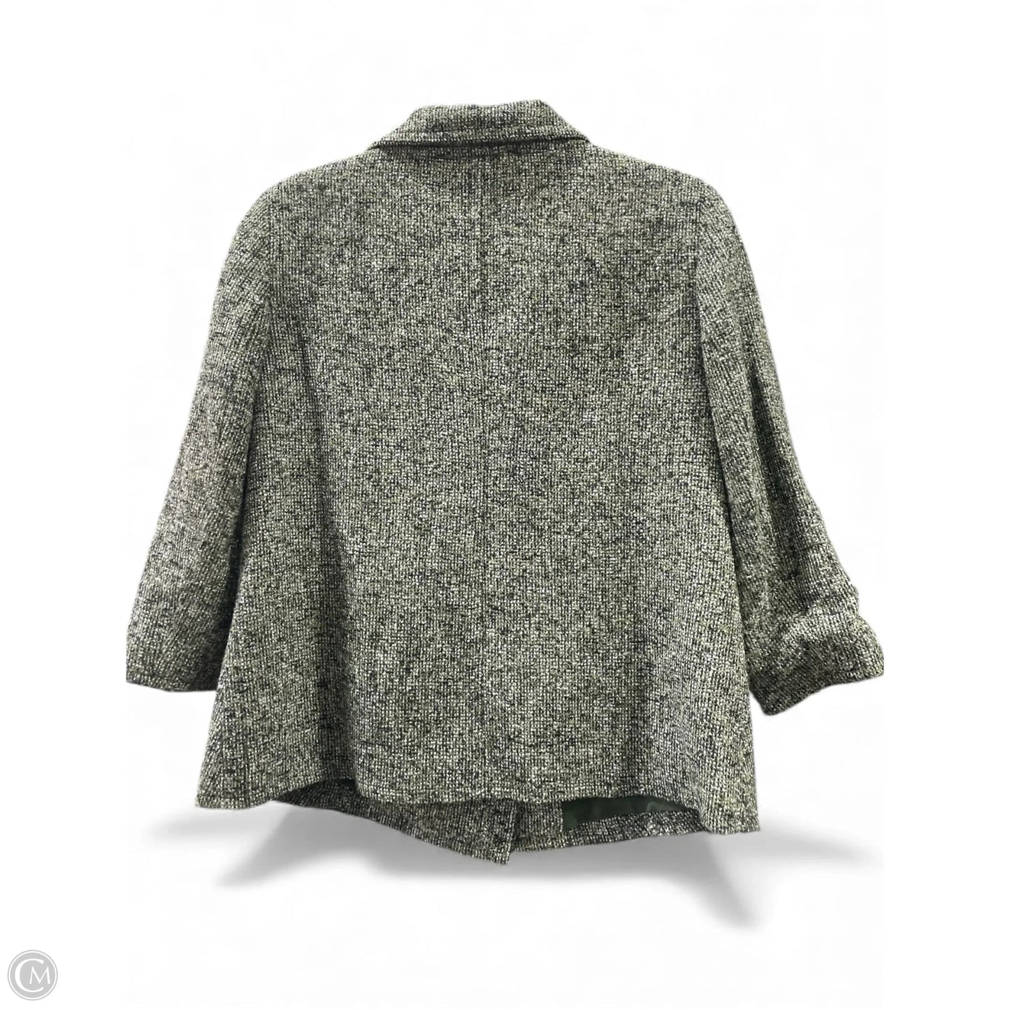 Coat Wool By Talbots In Green & Grey, Size: 8p