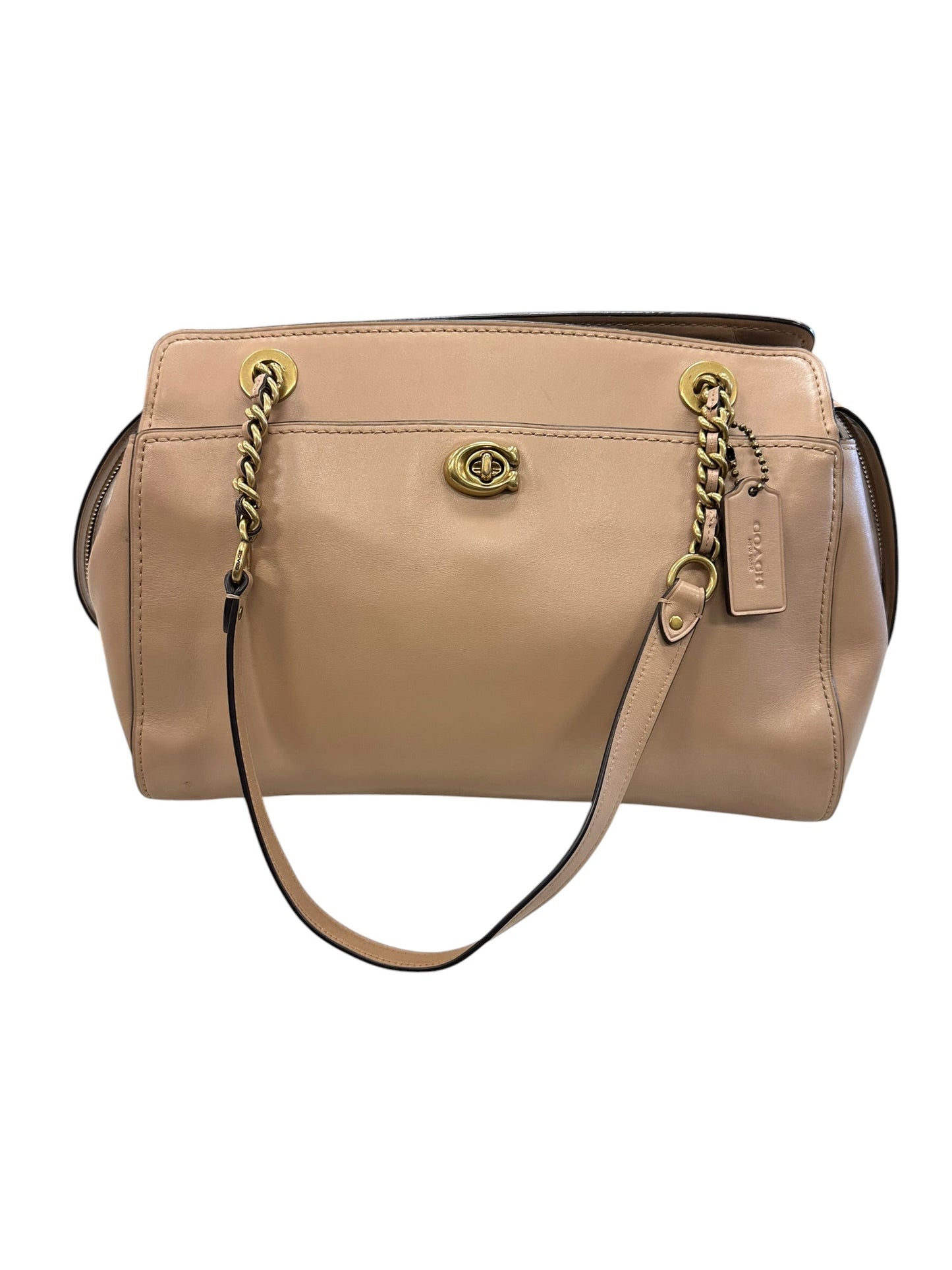 Handbag Designer By Coach In Tan, Size:Large