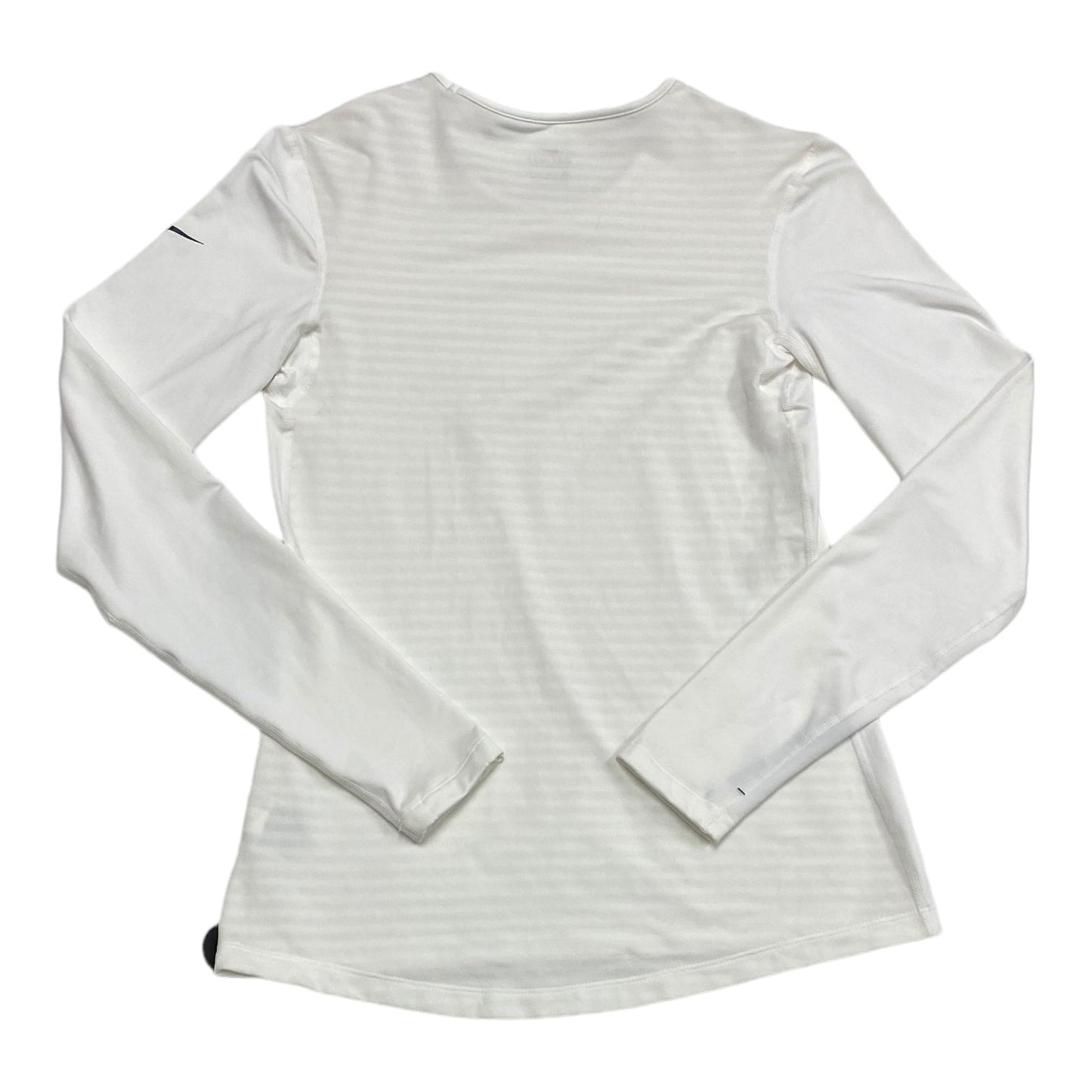 White Athletic Top Long Sleeve Crewneck Nike Apparel, Size L