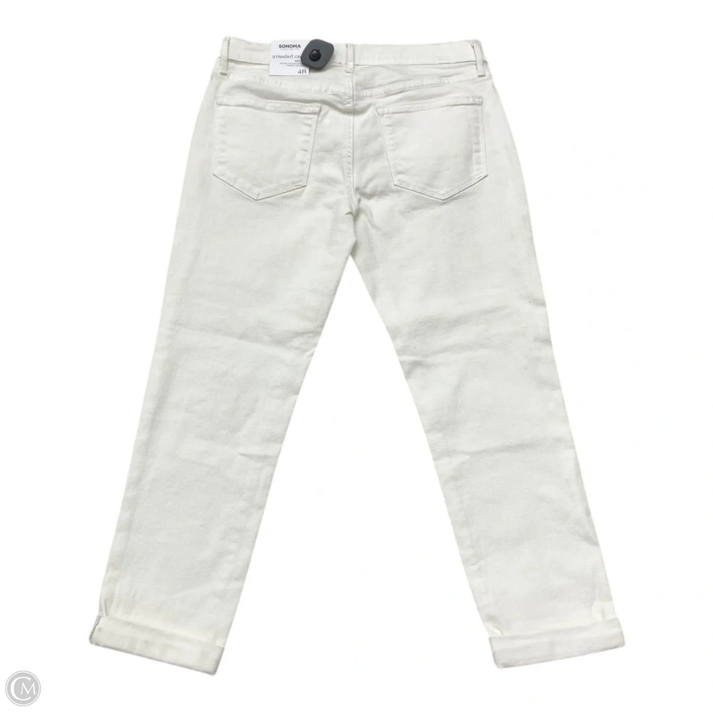 Jeans Cropped By Sonoma In White Denim, Size: 4