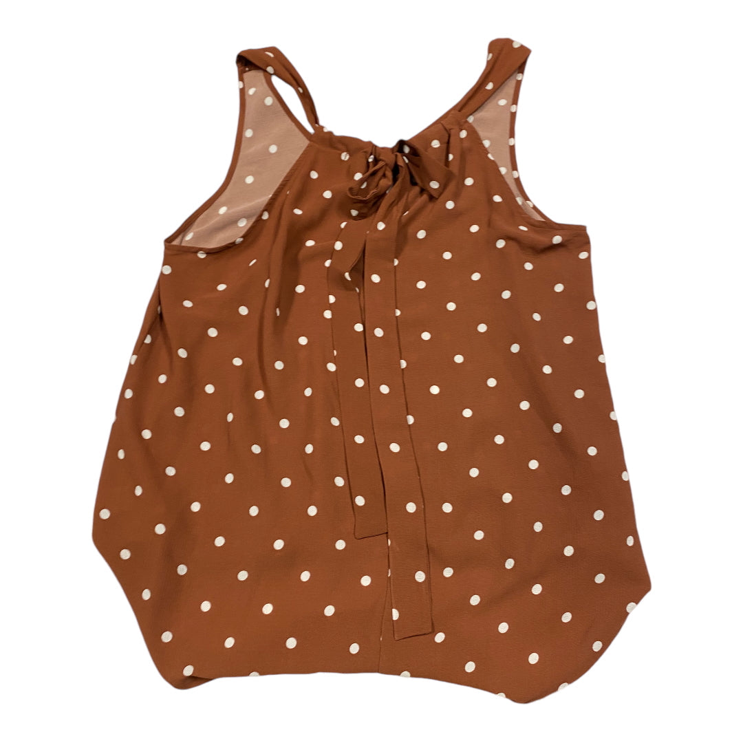 Top Sleeveless By Gibson In Brown & White, Size: L