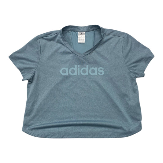 Athletic Top Short Sleeve By Adidas In Blue, Size: L