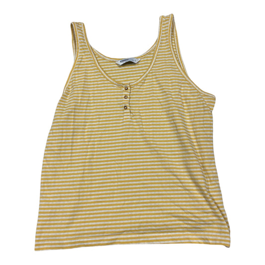 Top Sleeveless By Sonoma In White & Yellow, Size: L