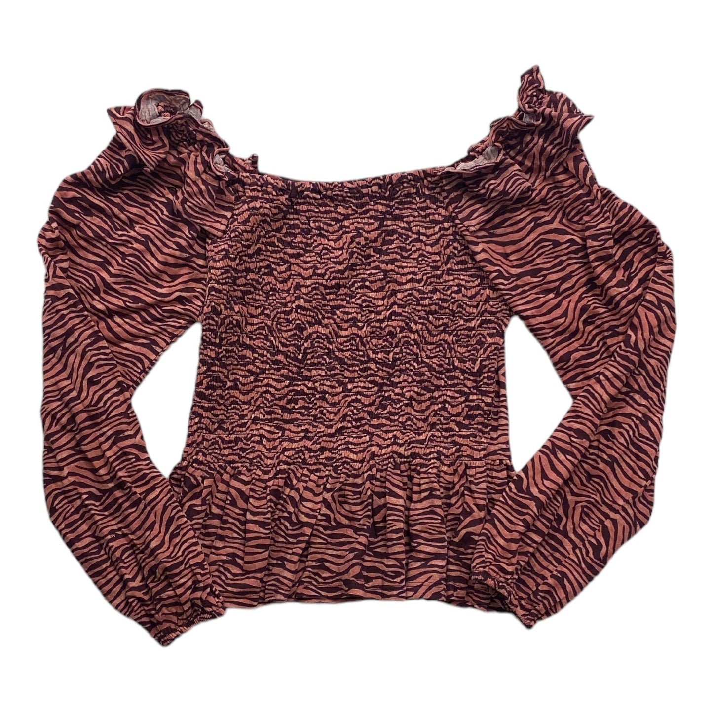 Animal Print Top Long Sleeve Loft, Size Xs