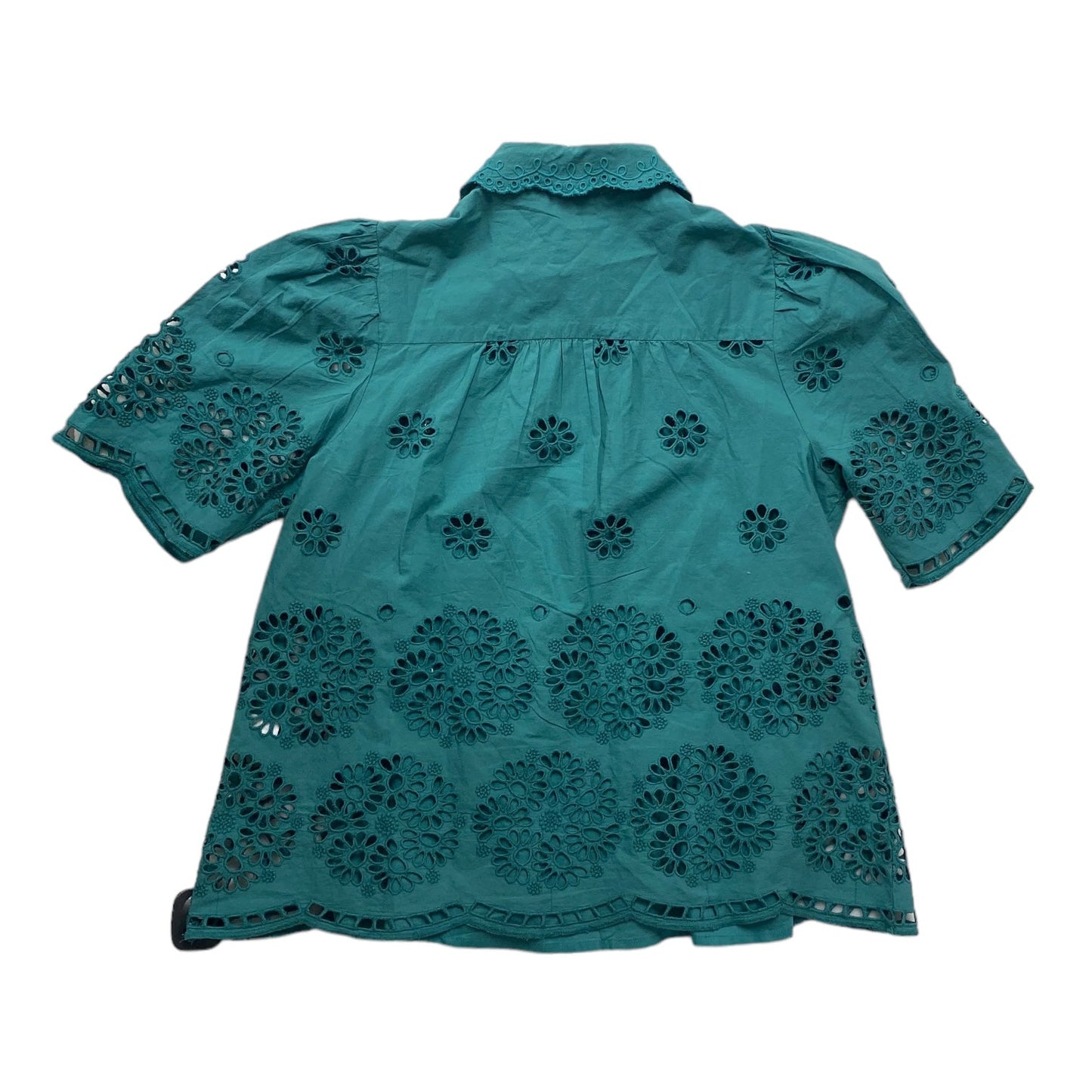 Teal Blouse Short Sleeve Sundance, Size Xs