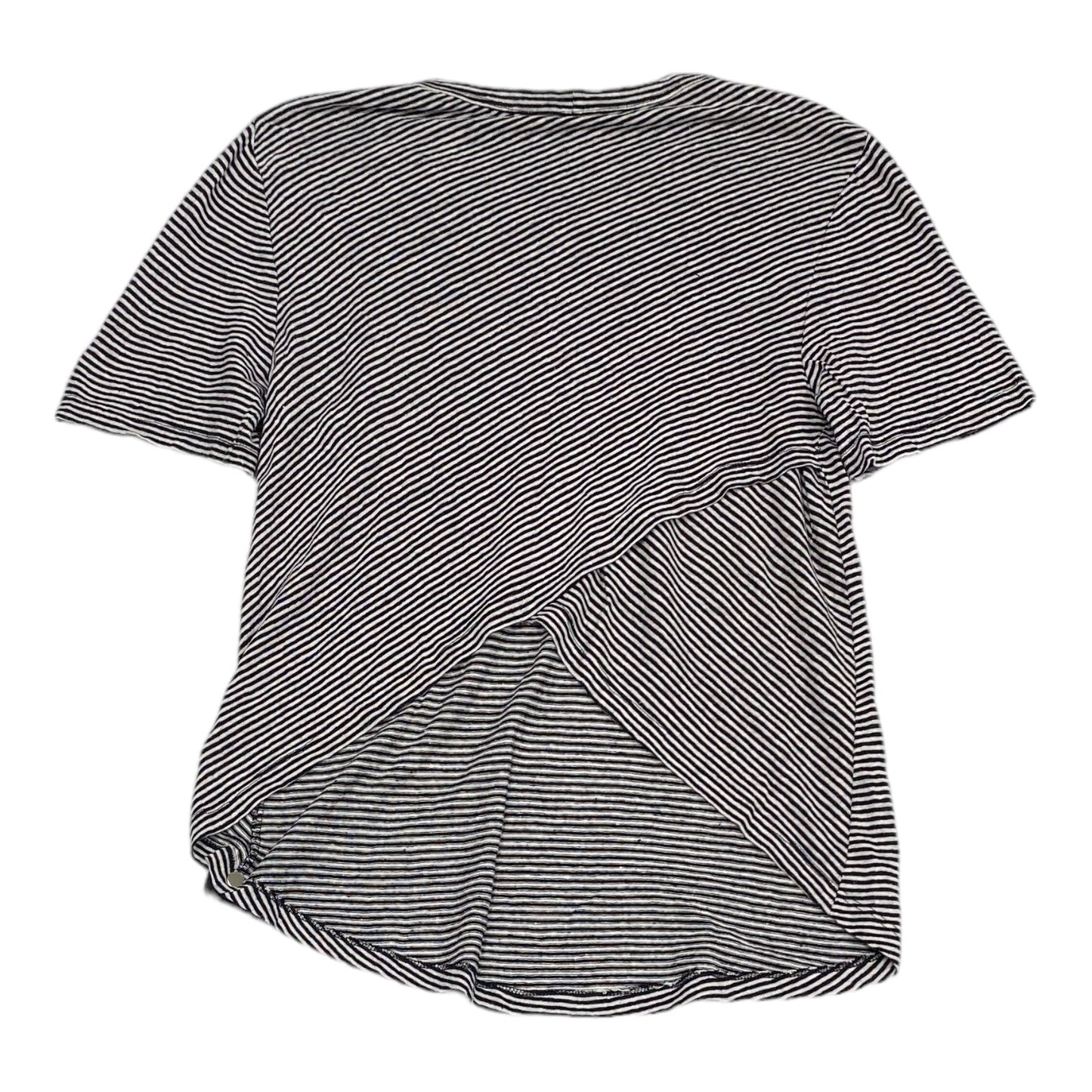 Striped Pattern Top Short Sleeve Designer Alc, Size L