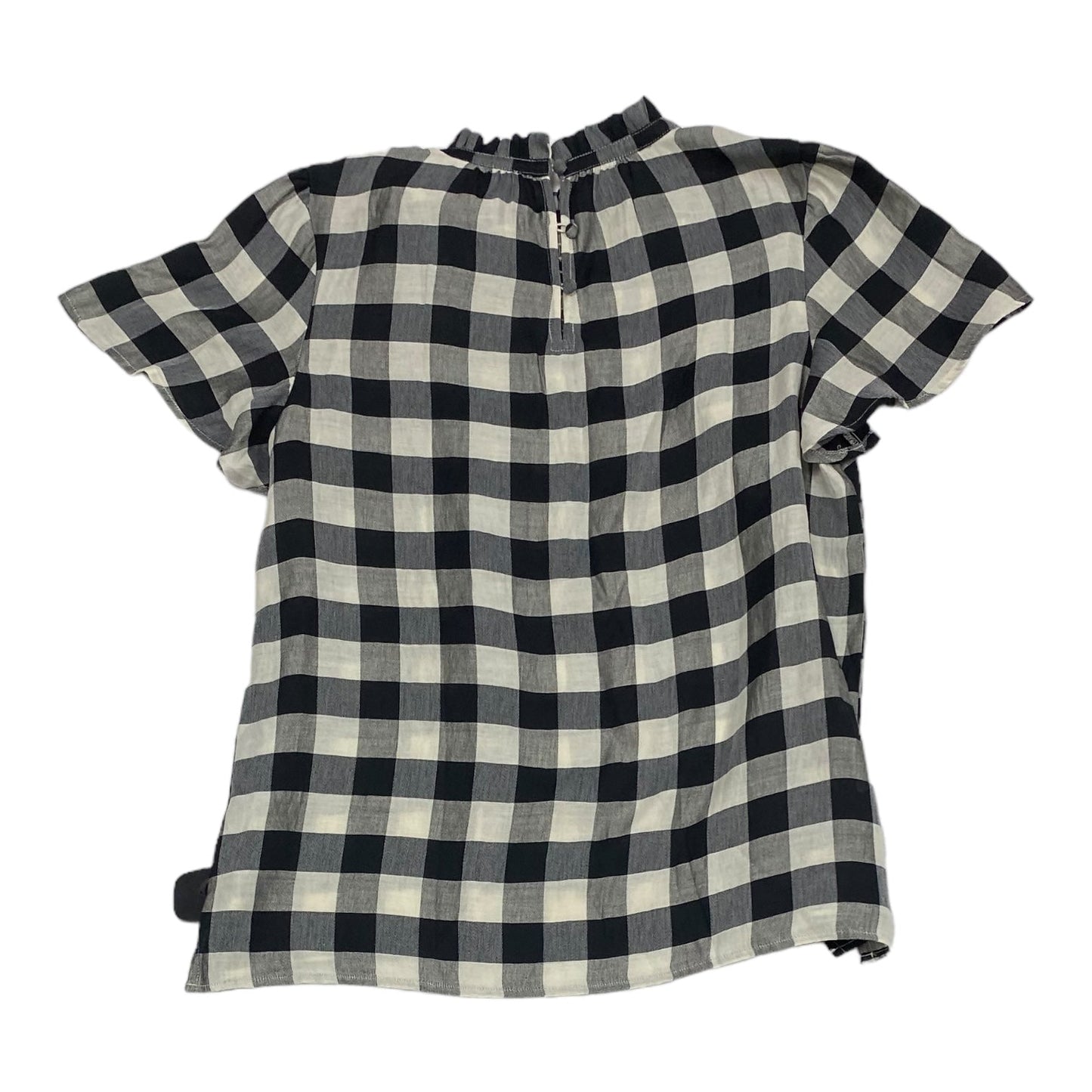 Checkered Pattern Top Short Sleeve Loft, Size S