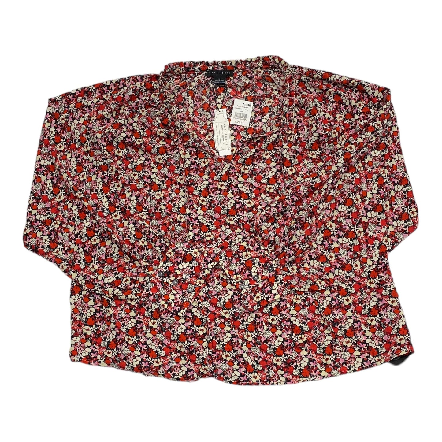 Floral Print Top Long Sleeve Sanctuary, Size Xl