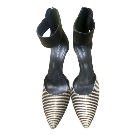 Shoes Heels Stiletto By Calvin Klein In Black & White, Size: 7.5