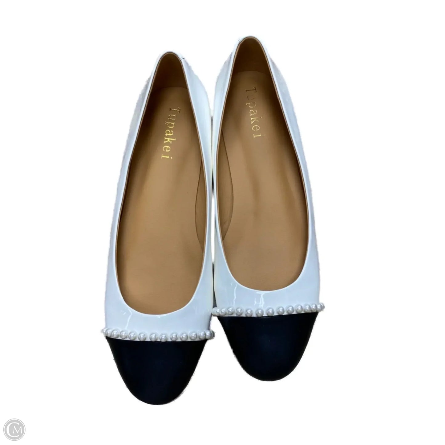Shoes Flats By Clothes Mentor In Black & White, Size: 6.5