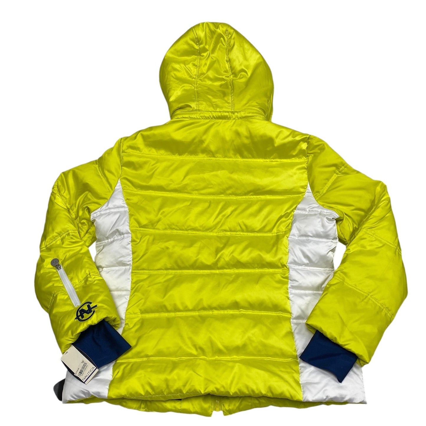 Coat Puffer & Quilted By Nautica In White & Yellow, Size: Xl