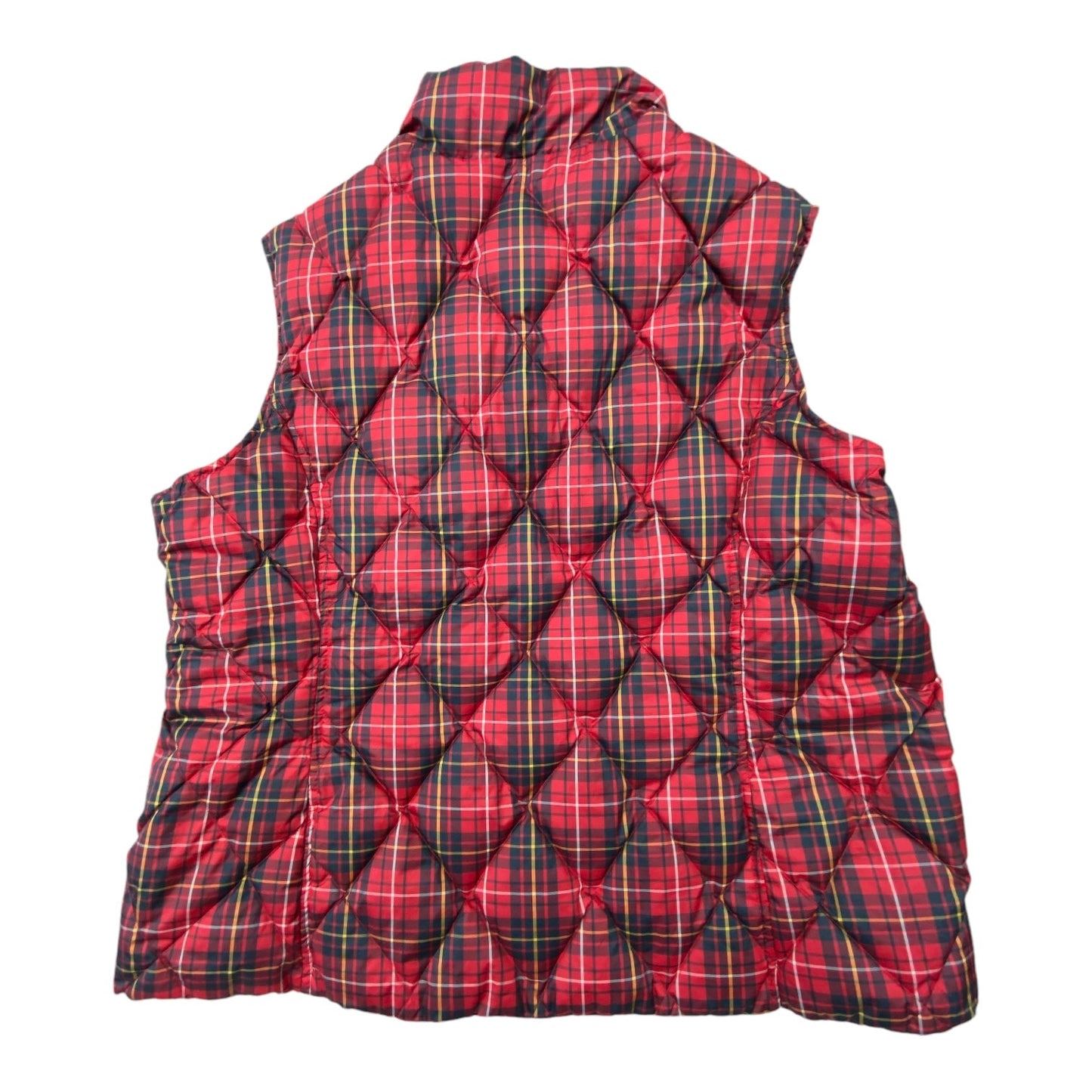 Vest Puffer & Quilted By Lands End In Plaid Pattern, Size: Xl