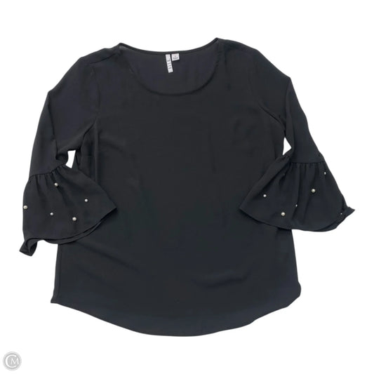 Top Long Sleeve By Elle In Black, Size: M