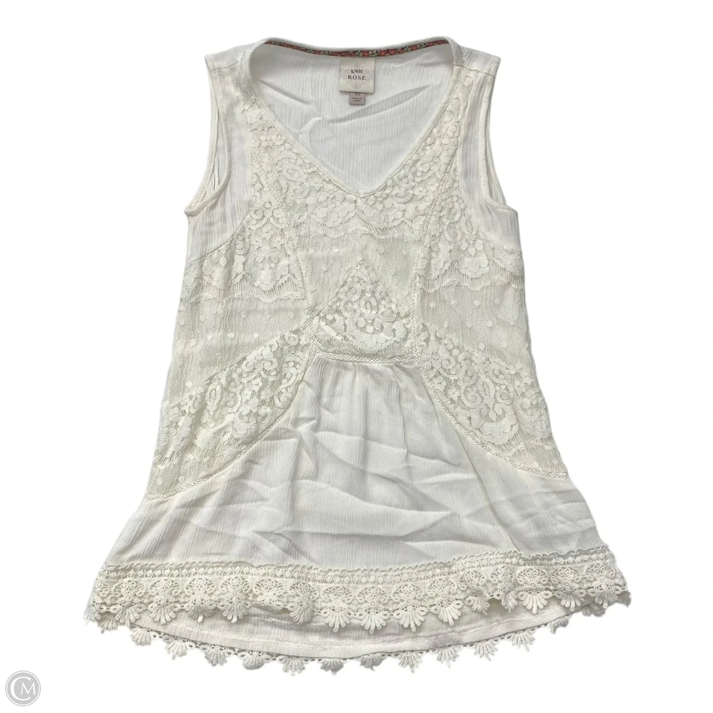 Top Sleeveless By Knox Rose In Cream, Size: Xs