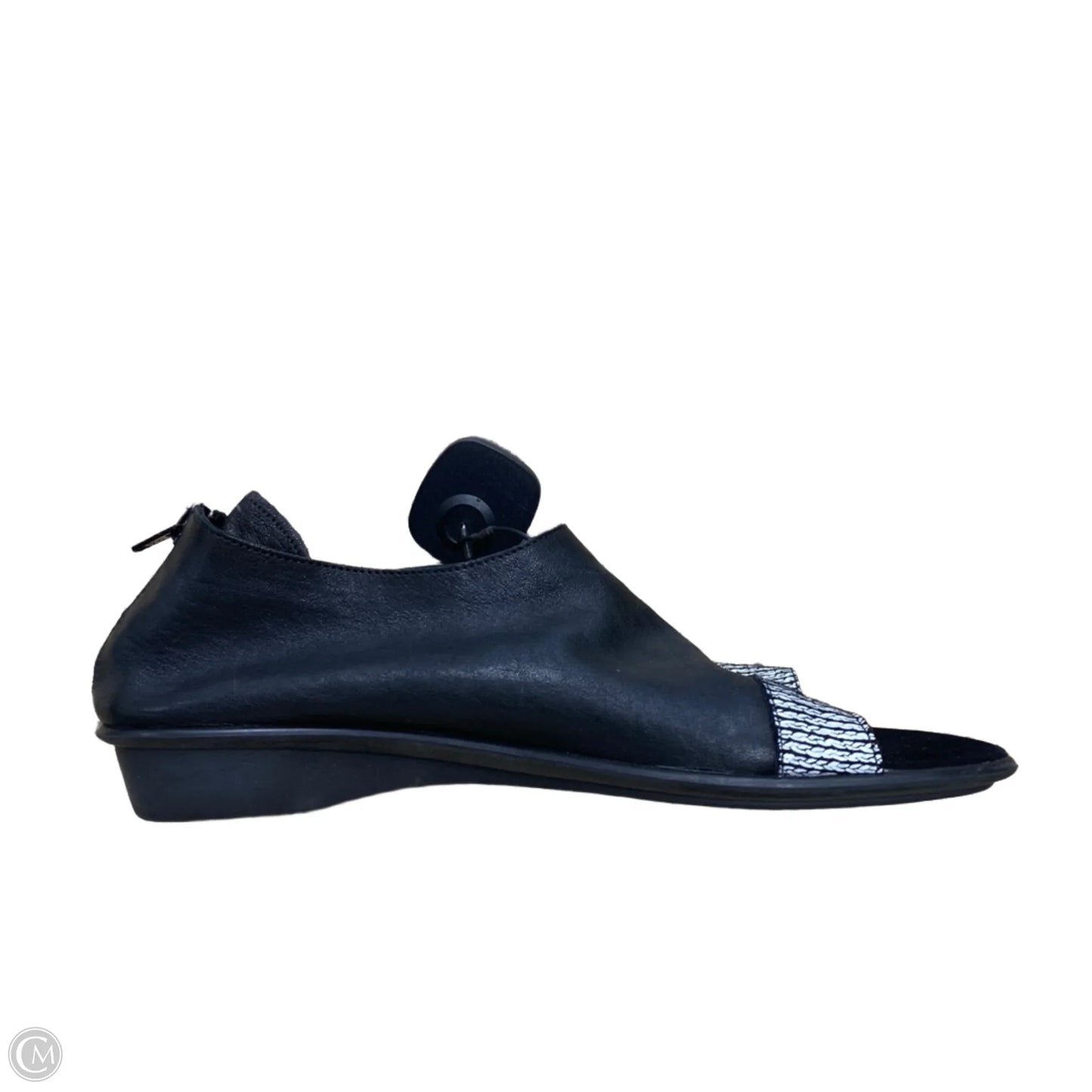 Sandals Heels Wedge By Sesto Meucci In Black & Grey, Size: 11