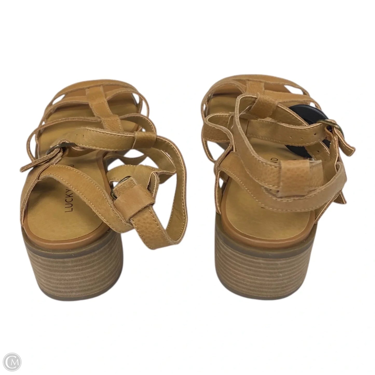 Sandals Heels Block By Lucky Brand In Brown, Size: 10