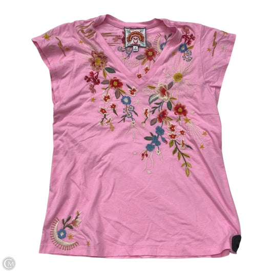 Top Short Sleeve Designer By Johnny Was In Pink, Size: Xs
