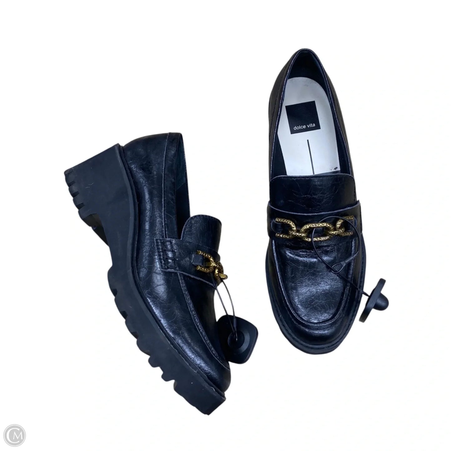 Shoes Heels Block By Dolce Vita In Black & Gold, Size: 9