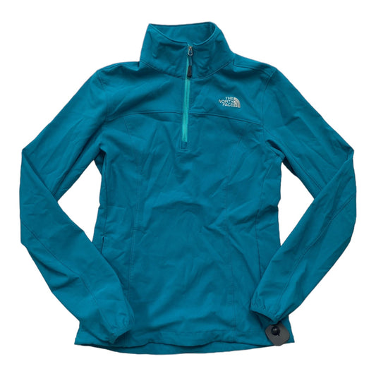 Blue Athletic Top Long Sleeve Collar The North Face, Size Petite   S
