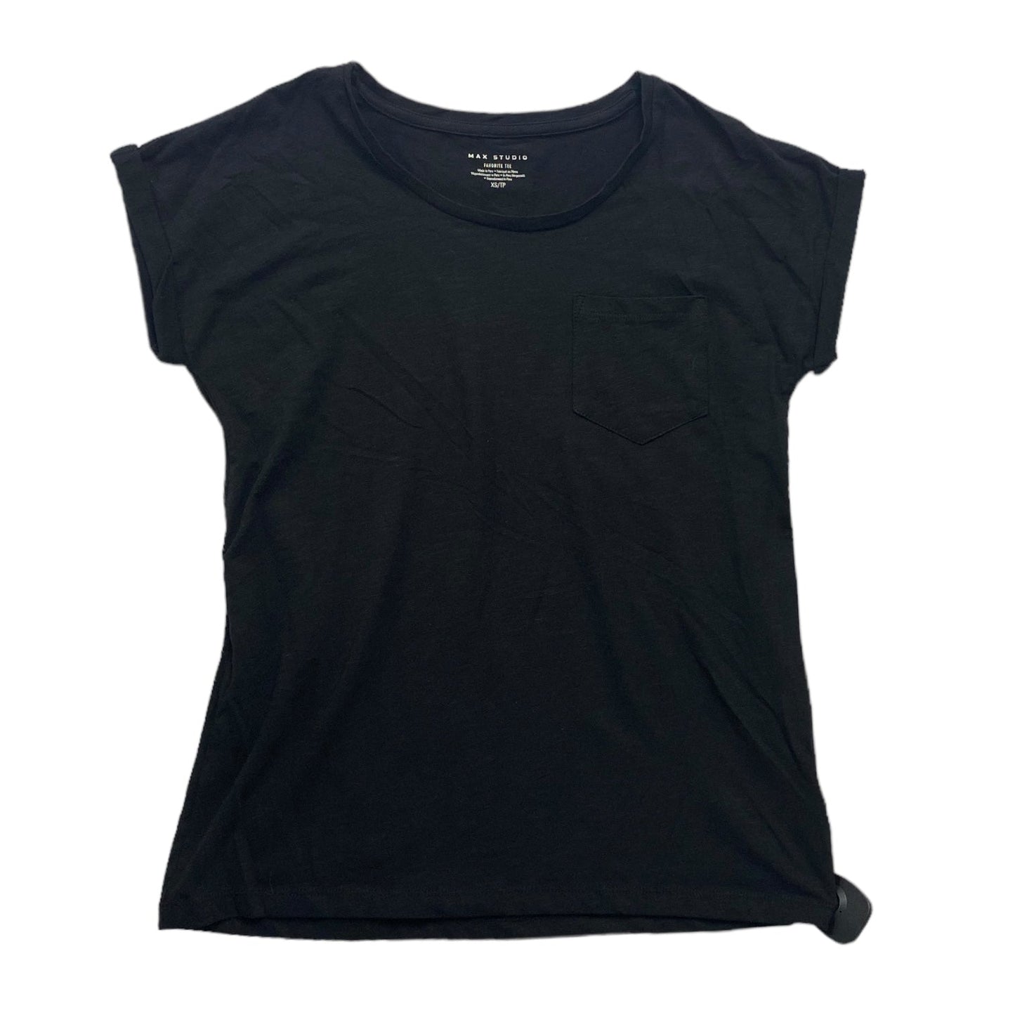 Black Top Short Sleeve Basic Max Studio, Size Xs