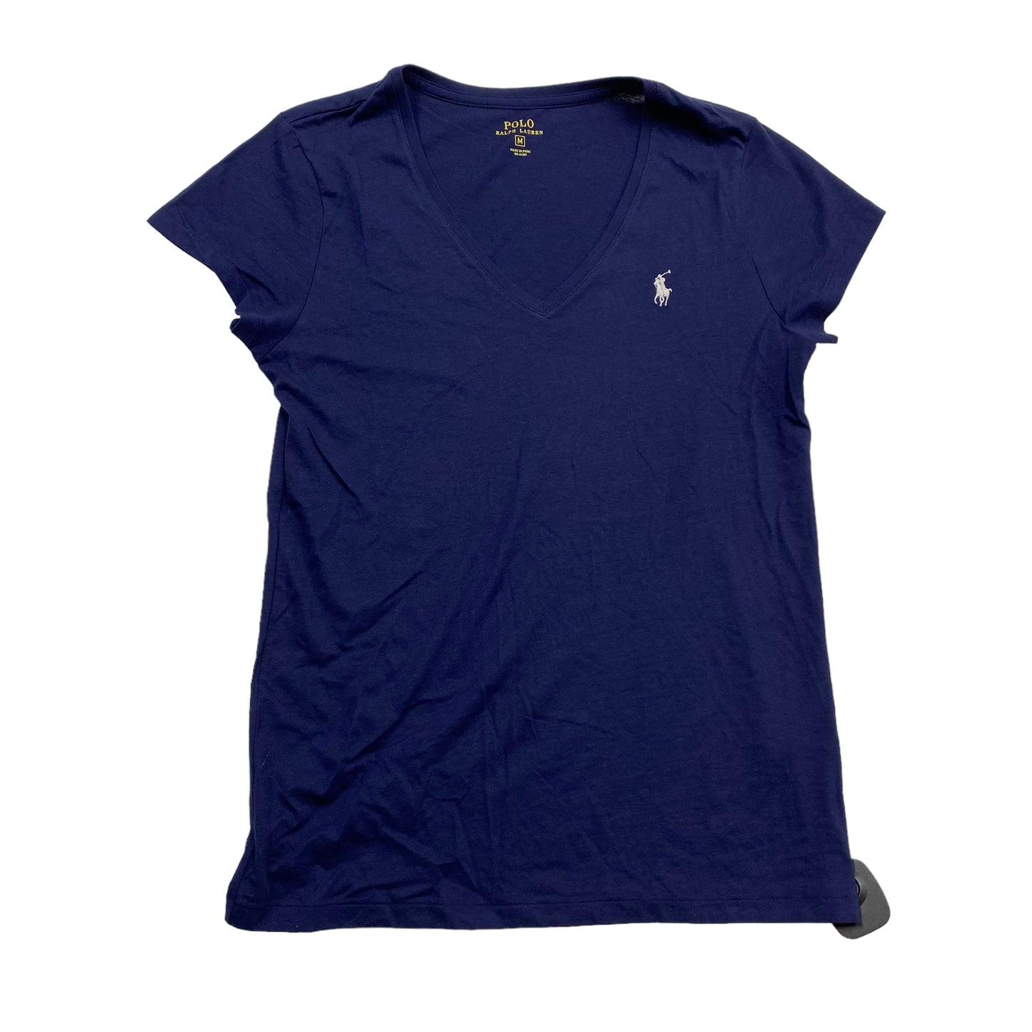 Navy Top Short Sleeve Basic Polo Ralph Lauren, Size M