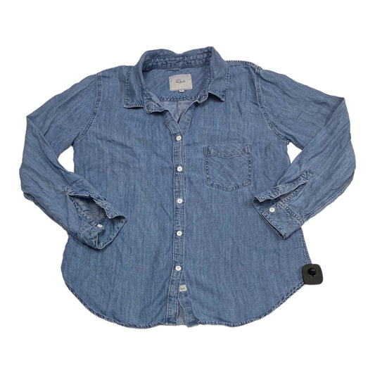 Top Long Sleeve By Rails In Blue Denim, Size: M