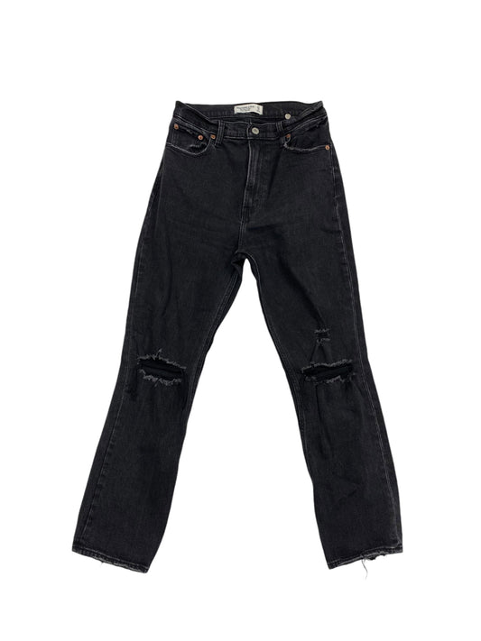 Jeans Straight By Abercrombie And Fitch In Black, Size: 4