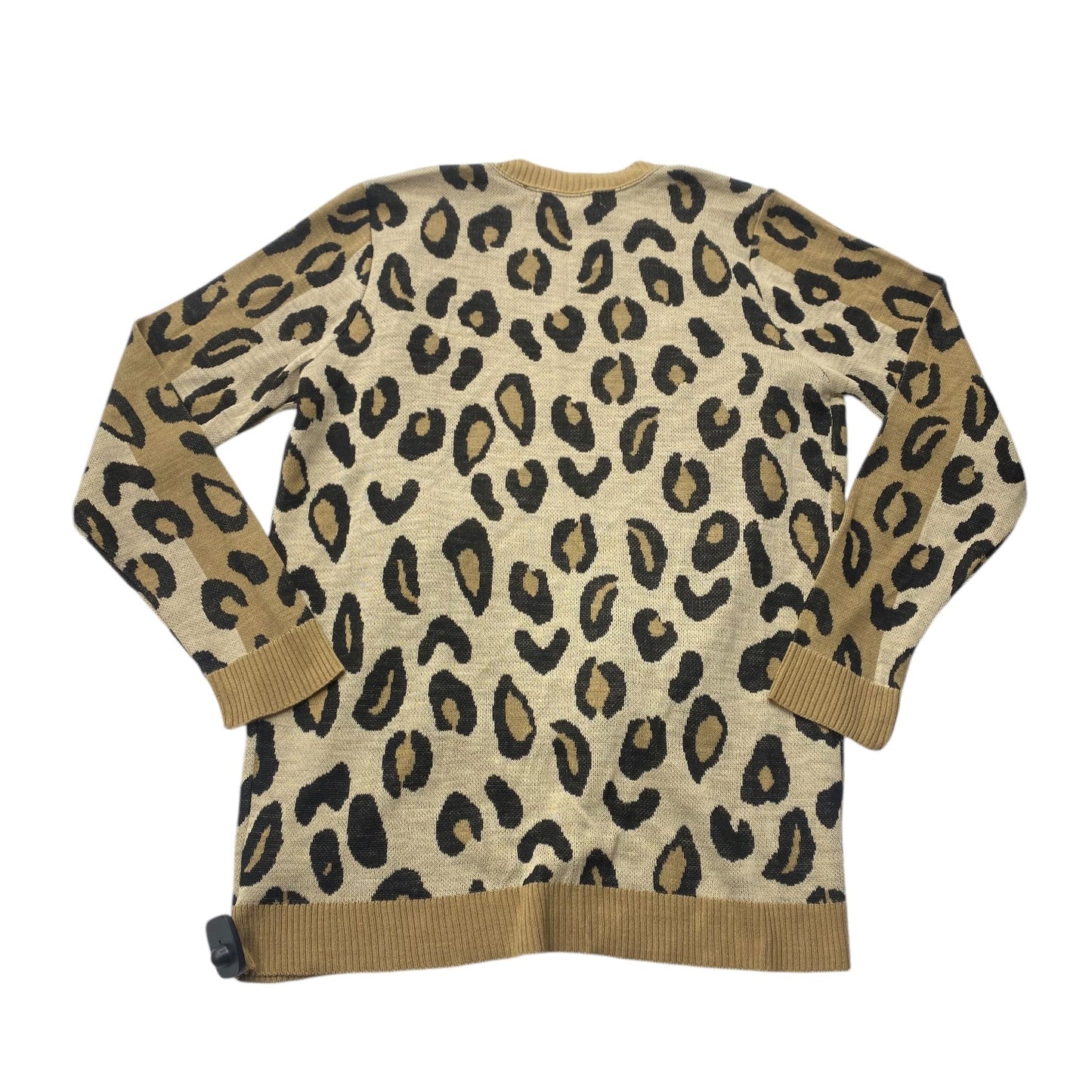 Sweater Cardigan By Apt 9 In Animal Print, Size: L