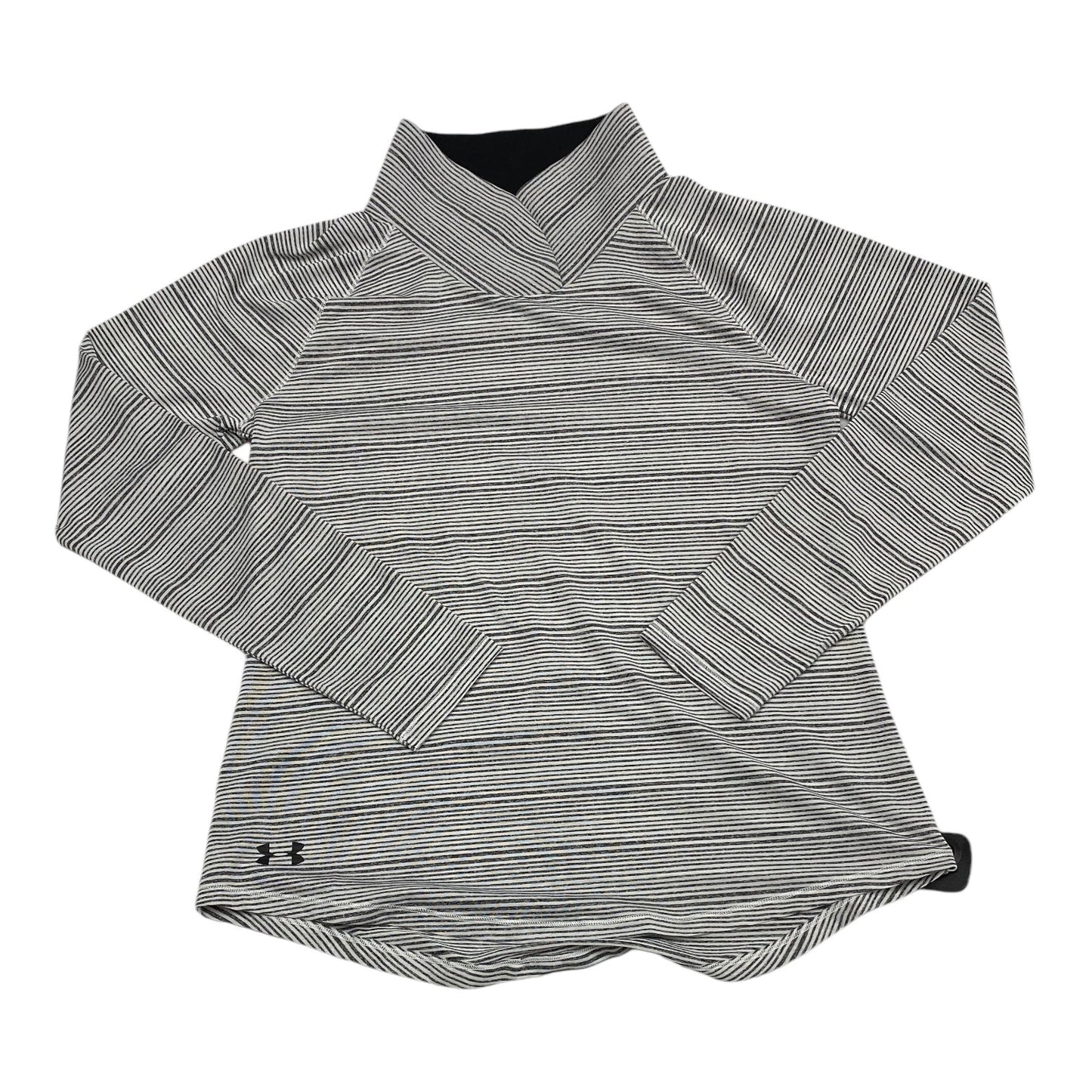 Athletic Top Long Sleeve Collar By Under Armour In Grey, Size: L