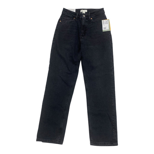 Jeans Straight By H&m In Black Denim, Size: 4