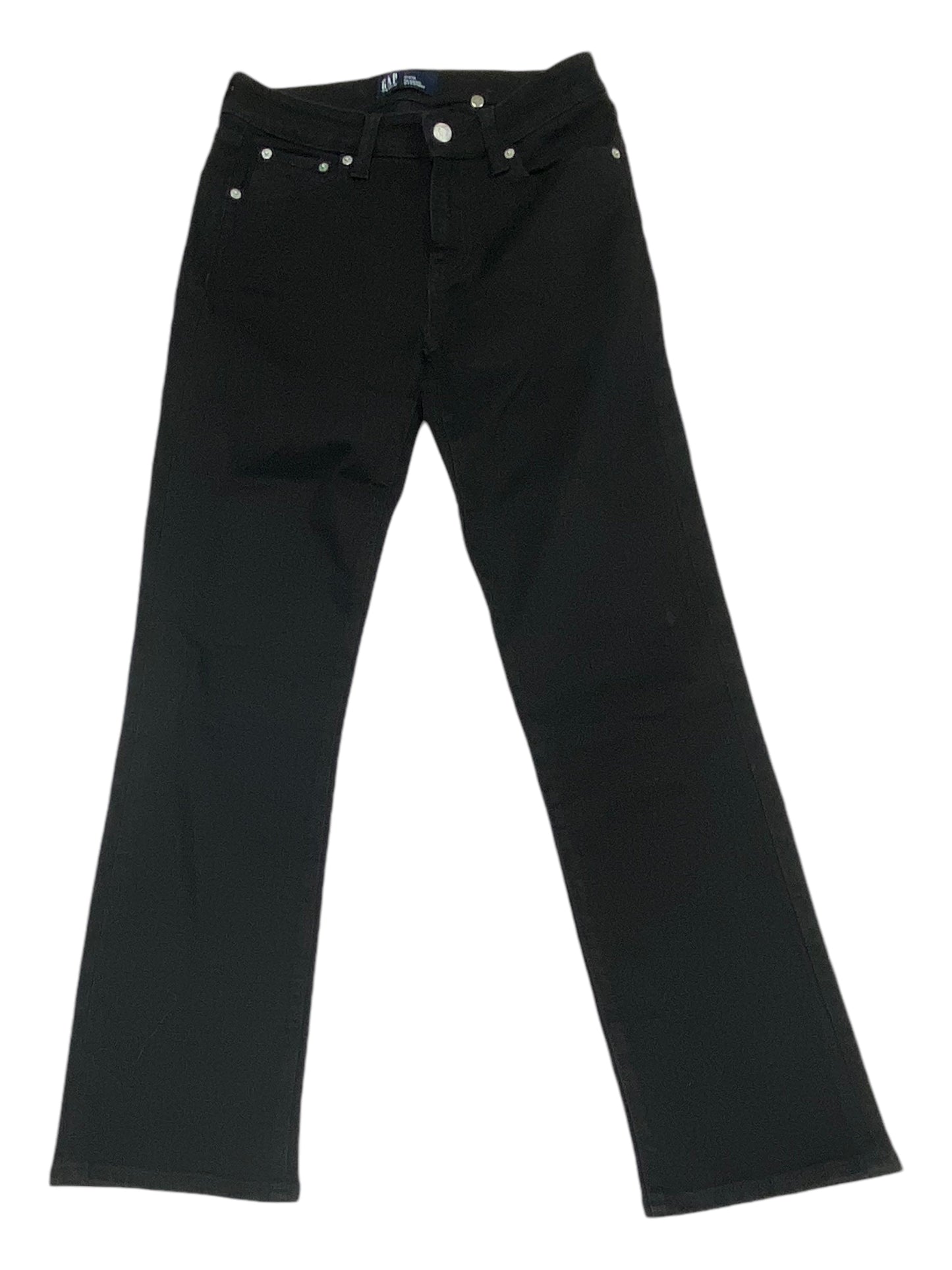 Jeans Straight By Gap In Black Denim, Size: 4