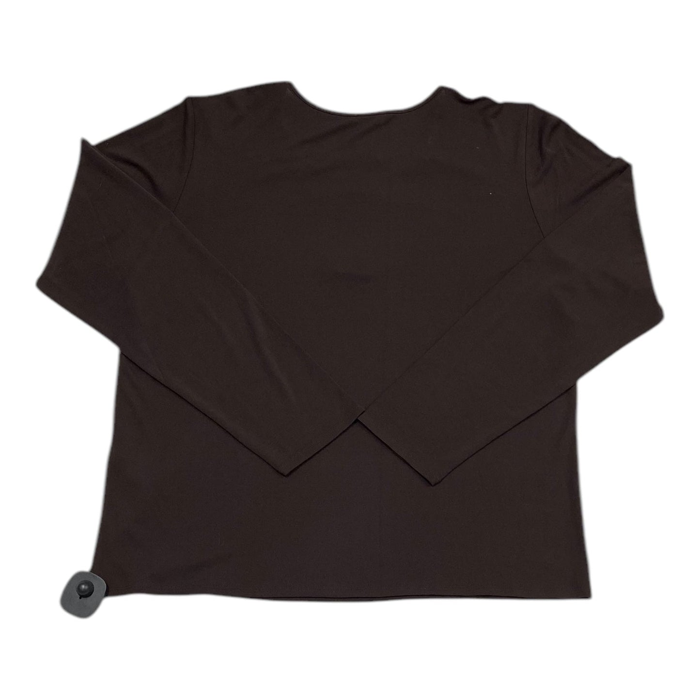 Top Long Sleeve Designer By Eileen Fisher In Brown, Size: L