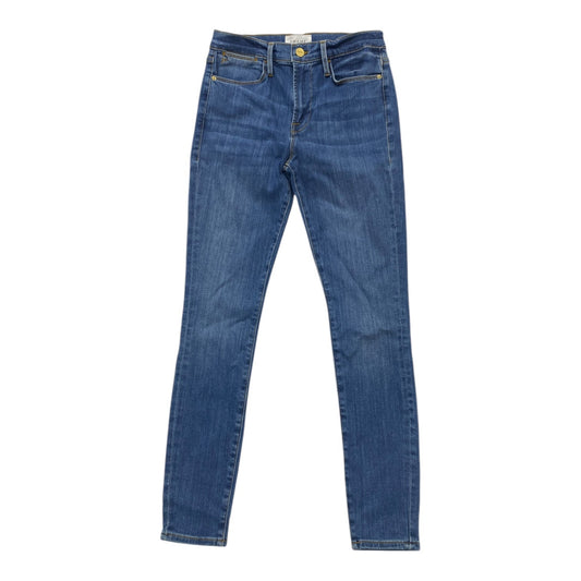 Jeans Skinny By Frame In Blue Denim, Size: 4