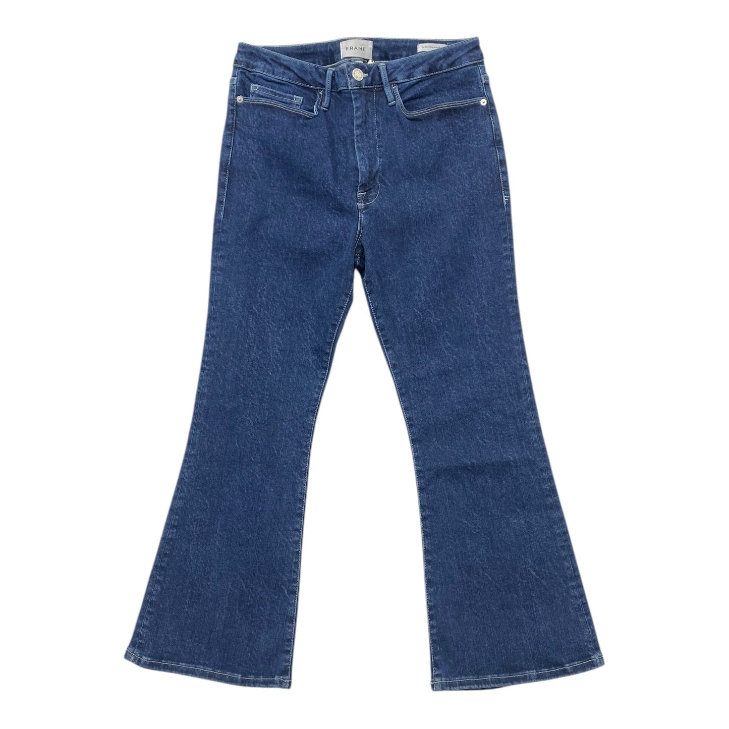 Jeans Boot Cut By Frame In Blue Denim, Size: 2