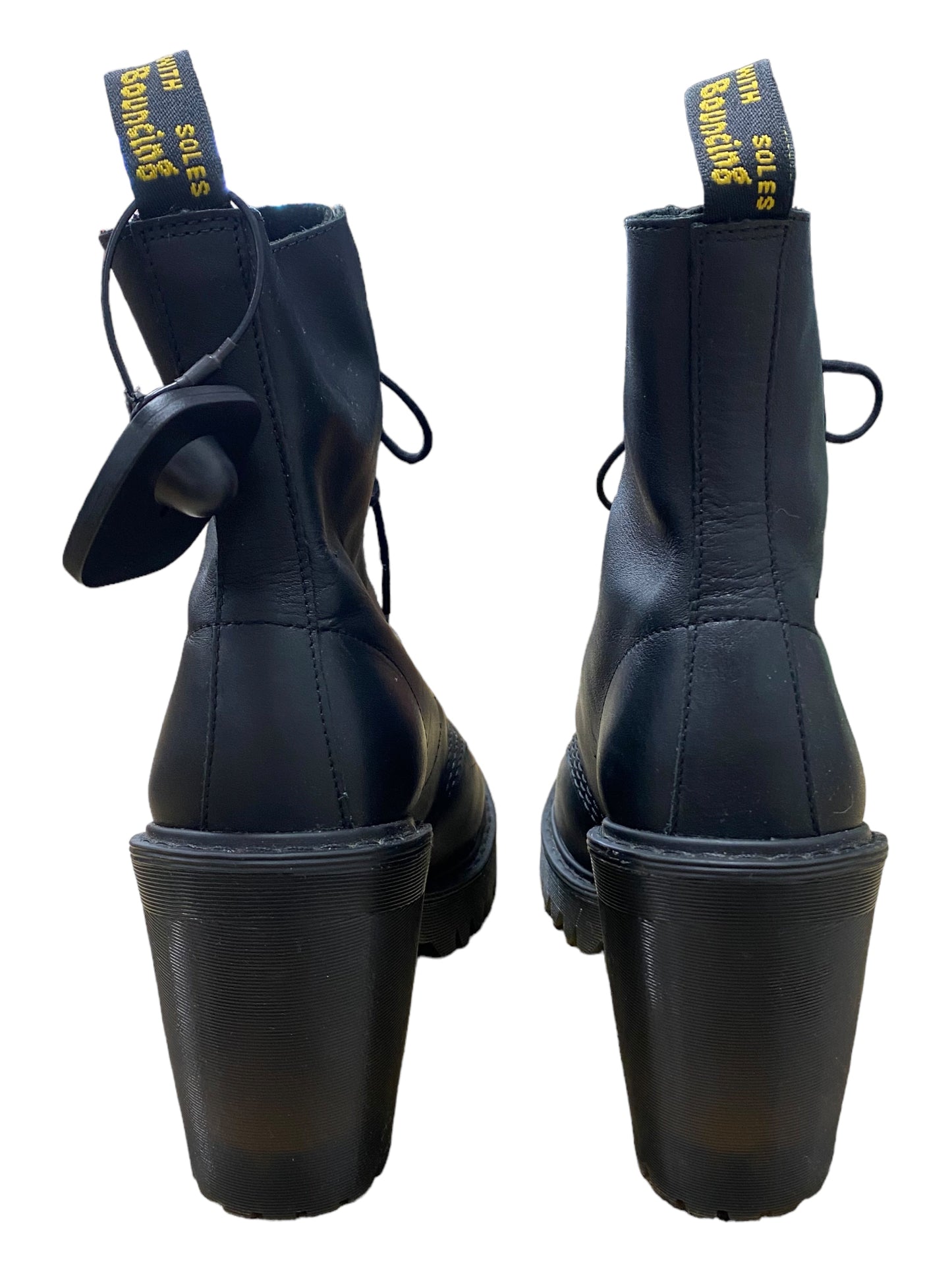 Black Boots Ankle Heels Dr Martens, Size 10